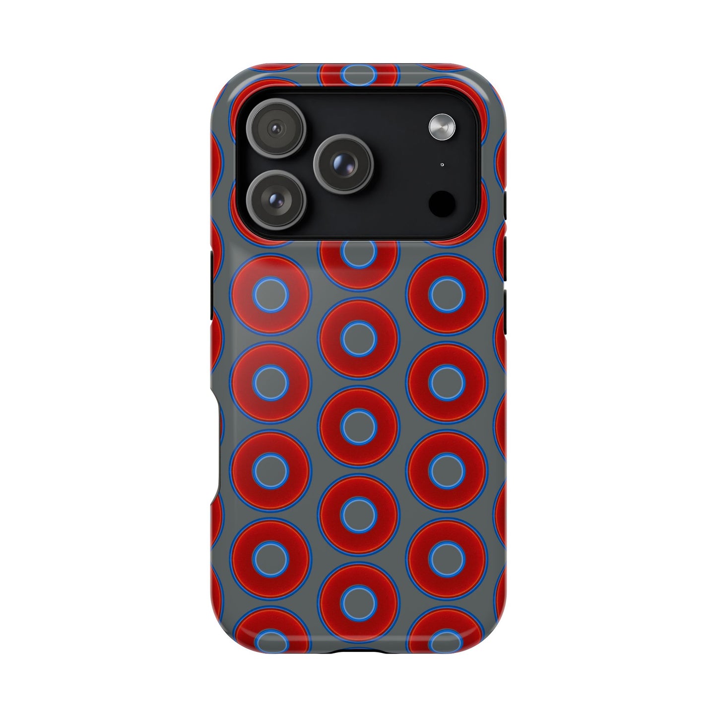 Magnetic Tough Donut Case - red vivid donut print w/dark gray background