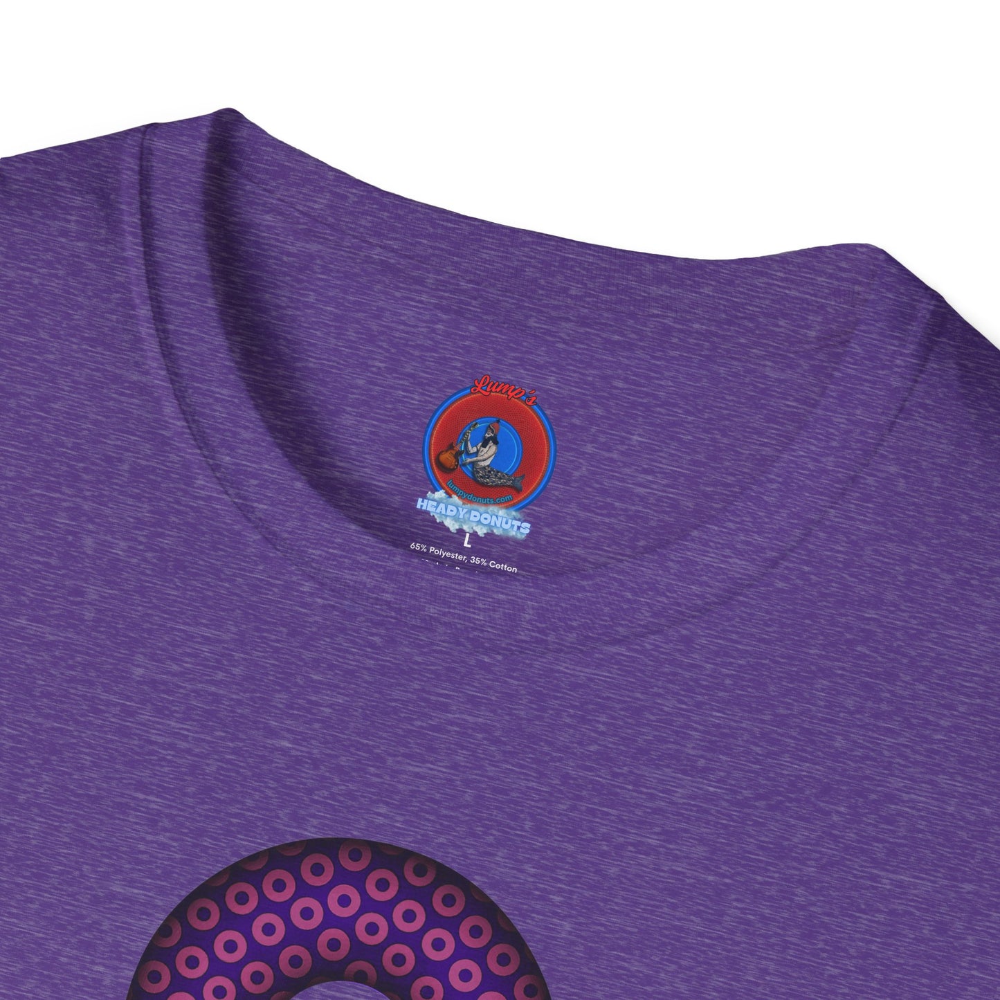 Plain Donuts/Unisex Soft-Style - "Plain Paradoxical Grided Donuts" - magenta/purple donuts