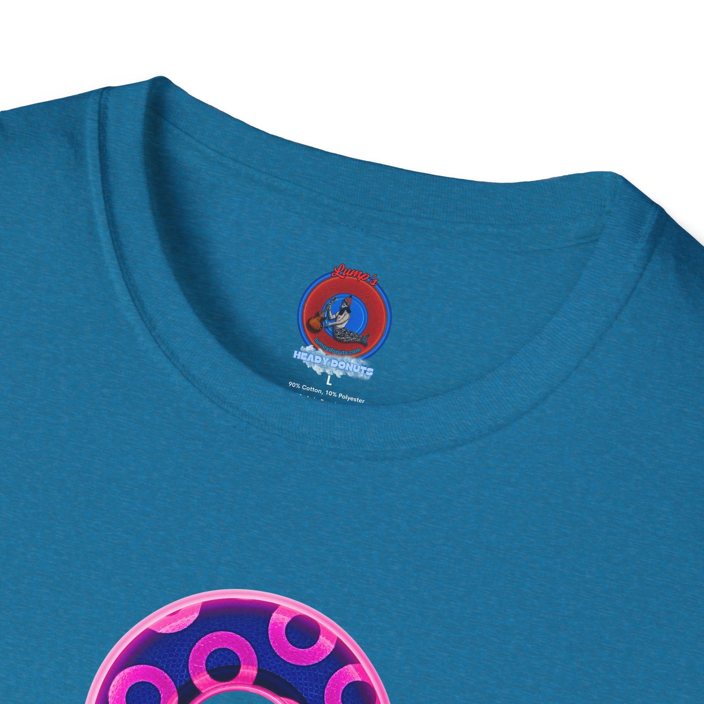 Plain Donuts/Unisex Soft-Style - "Plain Rustic Paradoxical Donuts" - hot pink/dark blue donuts