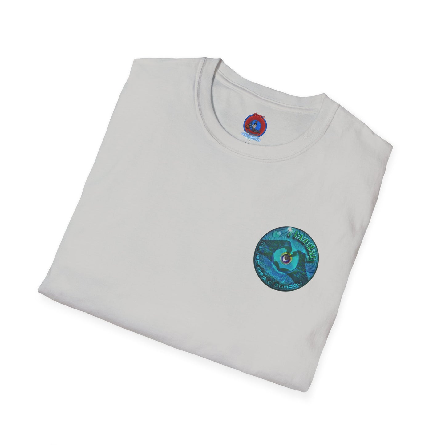 Classic Donut Tee - Unisex Soft-Style - "Sunday Phunday" - series 1.0 - variant 1 - teal donut