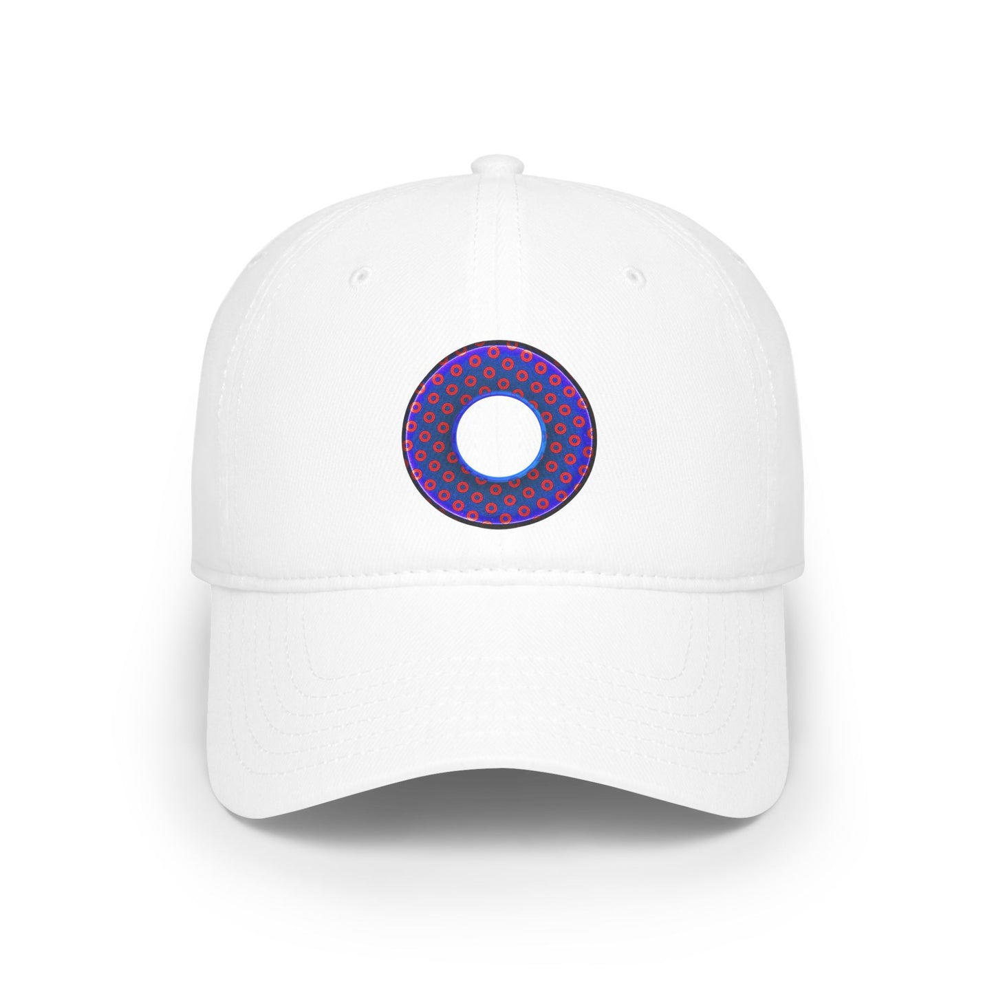 Lumpy Donut Baseball Cap - "Paradoxical Weathered Donut" - red/blue donuts donut w/