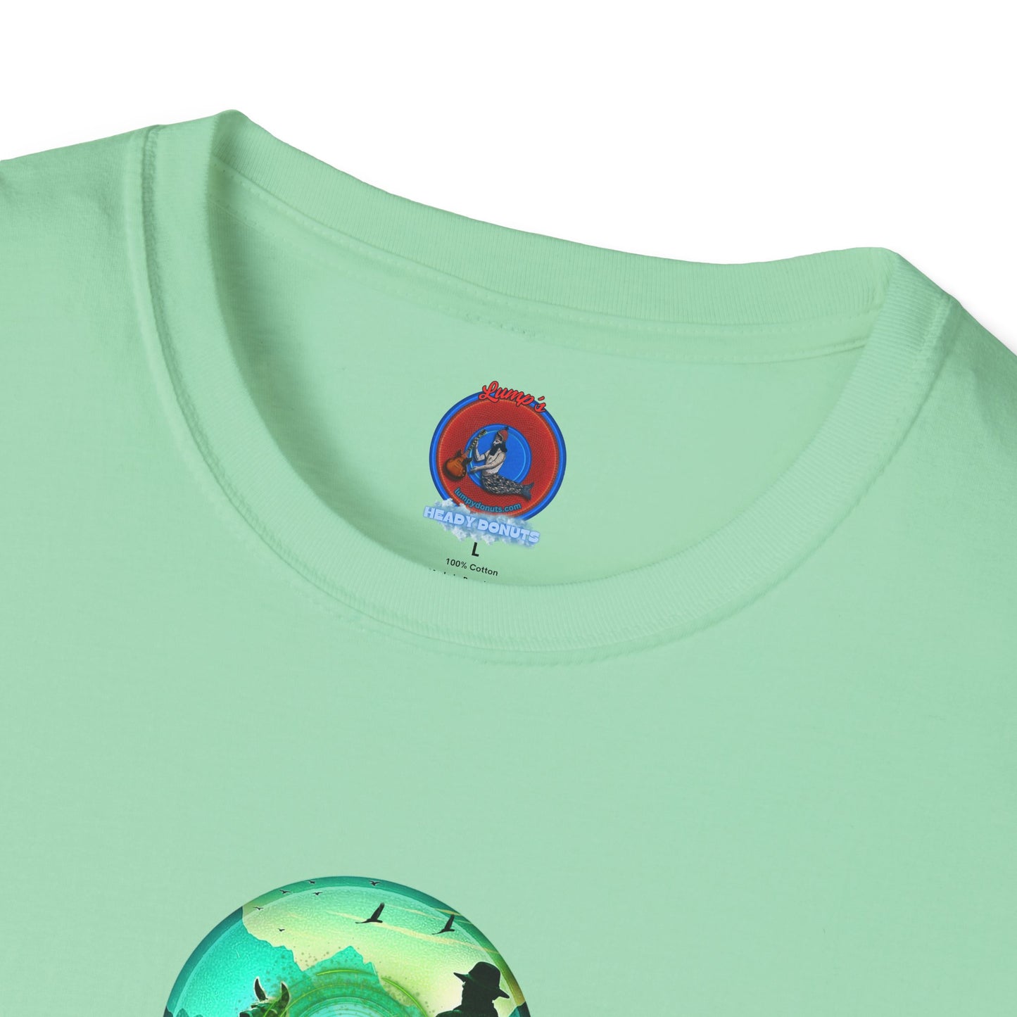 Lumpy Coffee Traders Tee - Unisex Soft-Style - "Taboo, taboot!" - paradoxical logo donut - variant 2 - taboo, taboot front/logo back