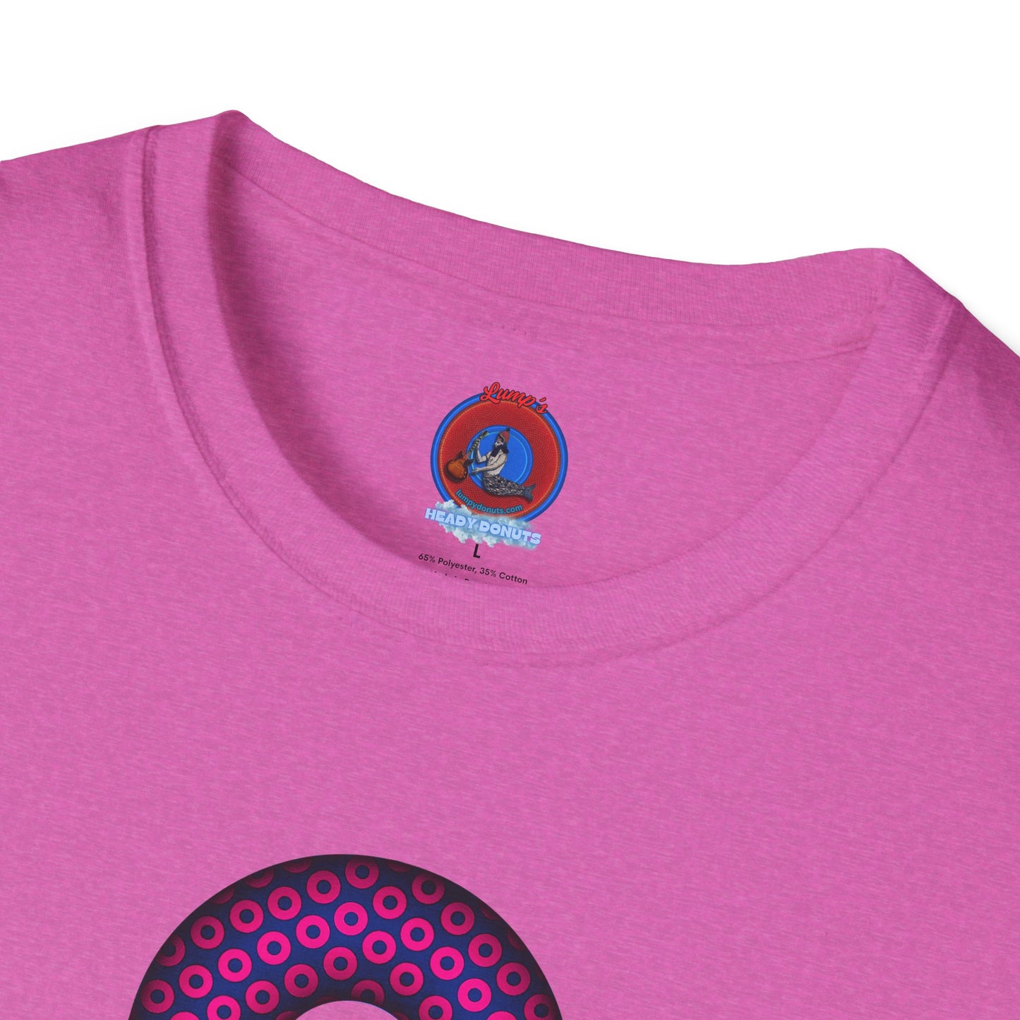 Plain Donuts/Unisex Soft-Style - "Plain Paradoxical Grided Donuts" - light magenta/dark blue donuts
