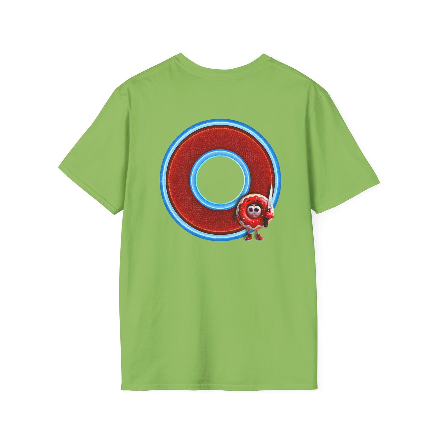 Classic Donut Tee - Unisex Soft-Style - "My Friend the Donut " - series 1.0  - variant 1 - red/blue donut