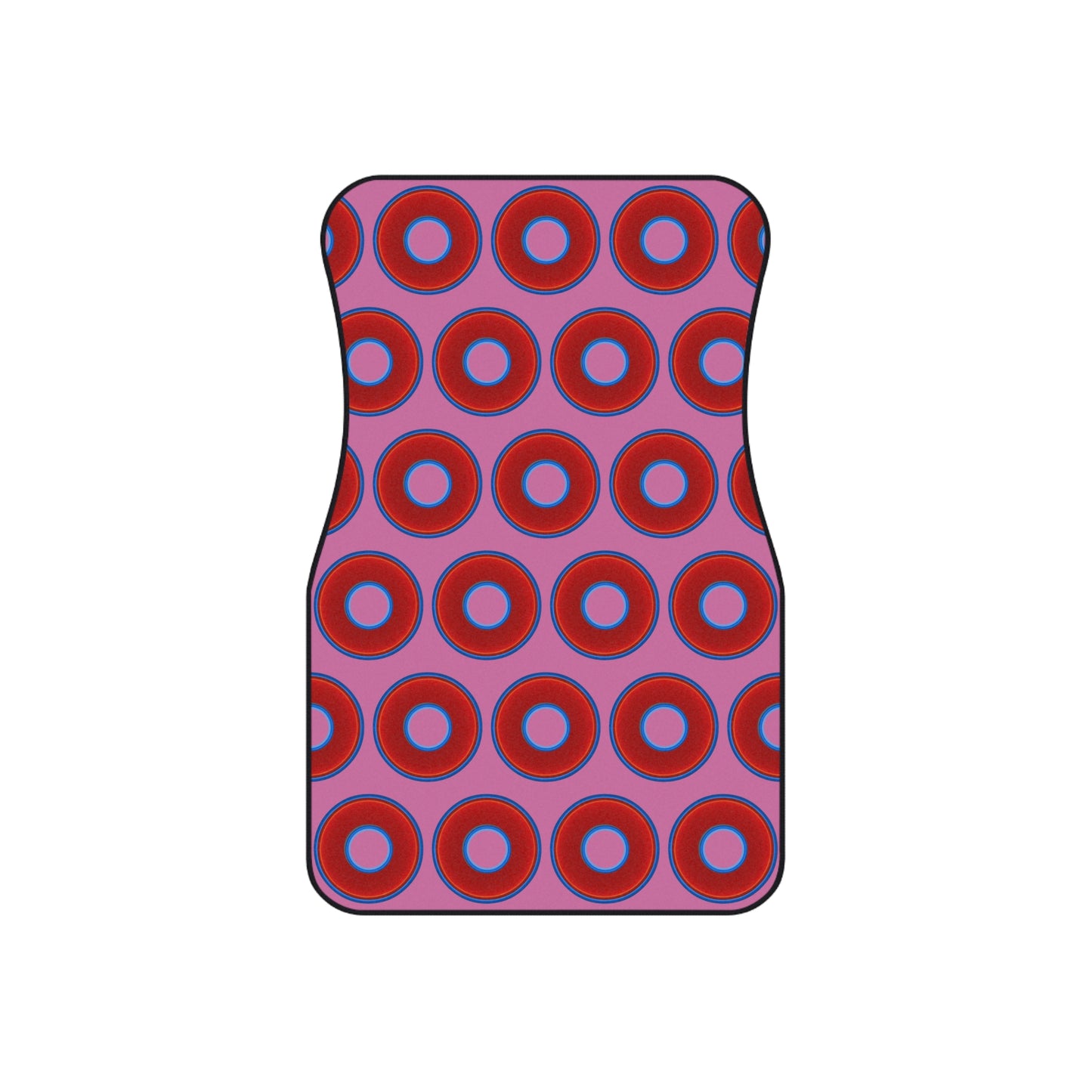 Contacted Car Mats - Set of 2/Front - vivid donut print w/pink background