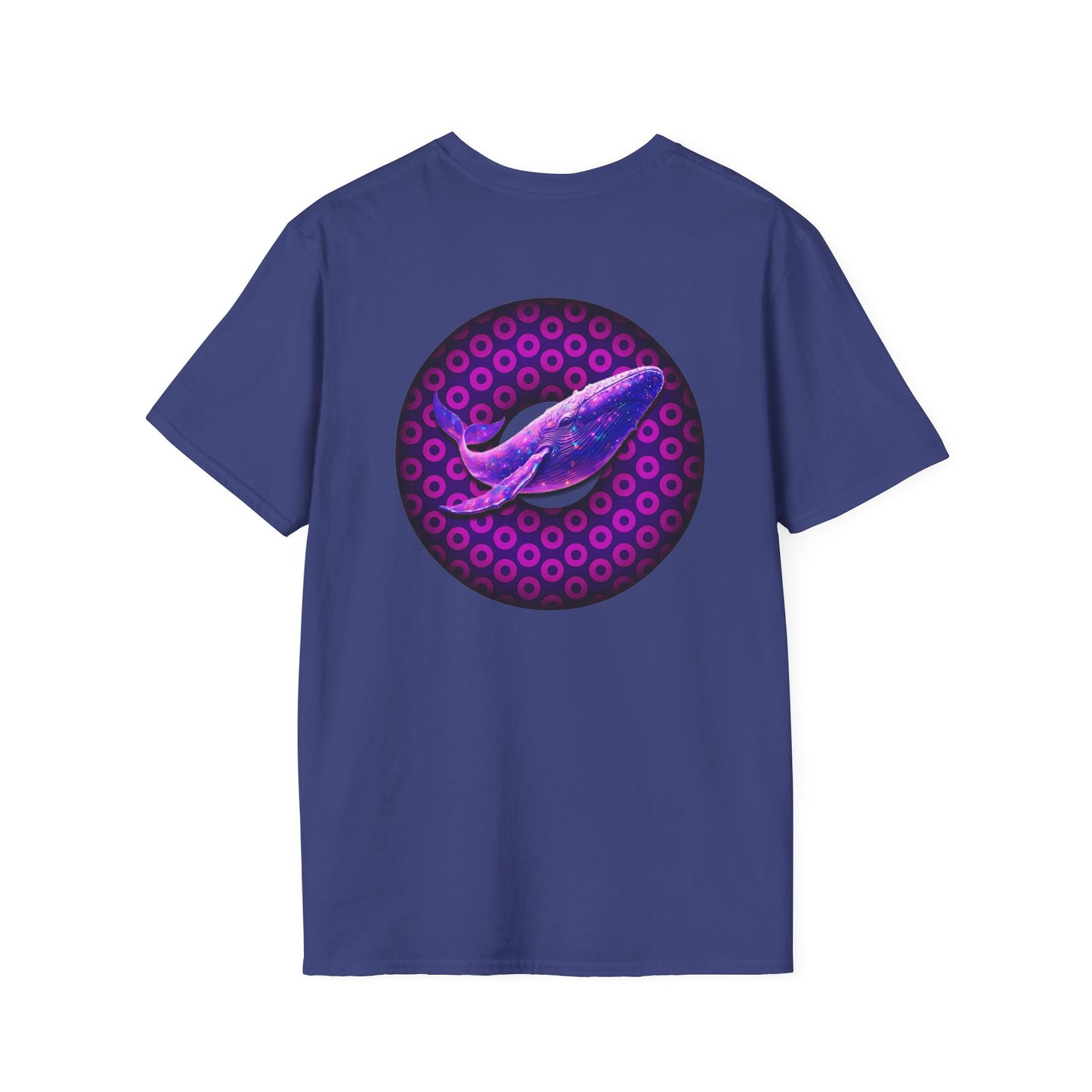 Classic Donut Tee - Unisex Soft-Style - "A Purple Humpback Whale of a Good Time" - variant 1 - purple paradoxical donut