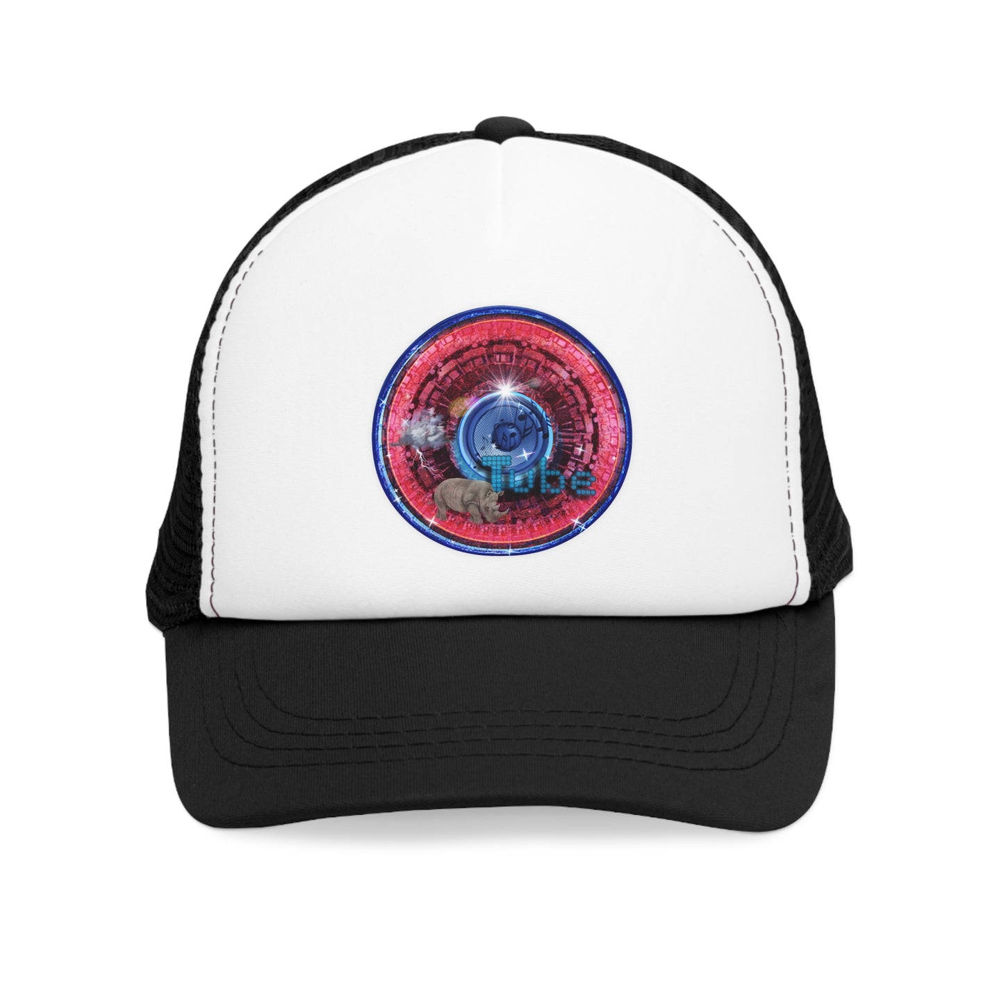 Lumpy Trucker Hat - "Rhinos do run from Thunder!" - variant 2 - red donut