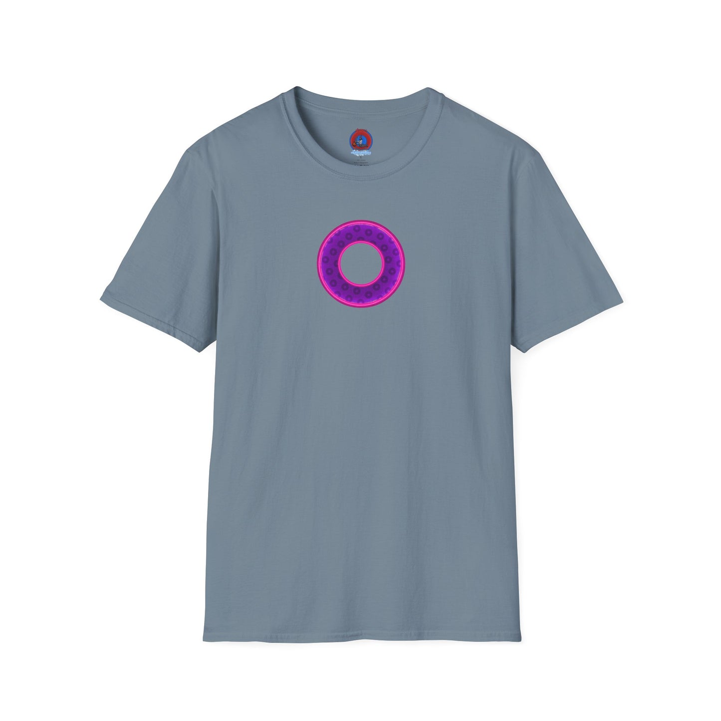 Plain Donuts/Unisex Soft-Style - "Plain Wide Mouthed Paradoxical Donuts" - dark purple/bright magenta donuts