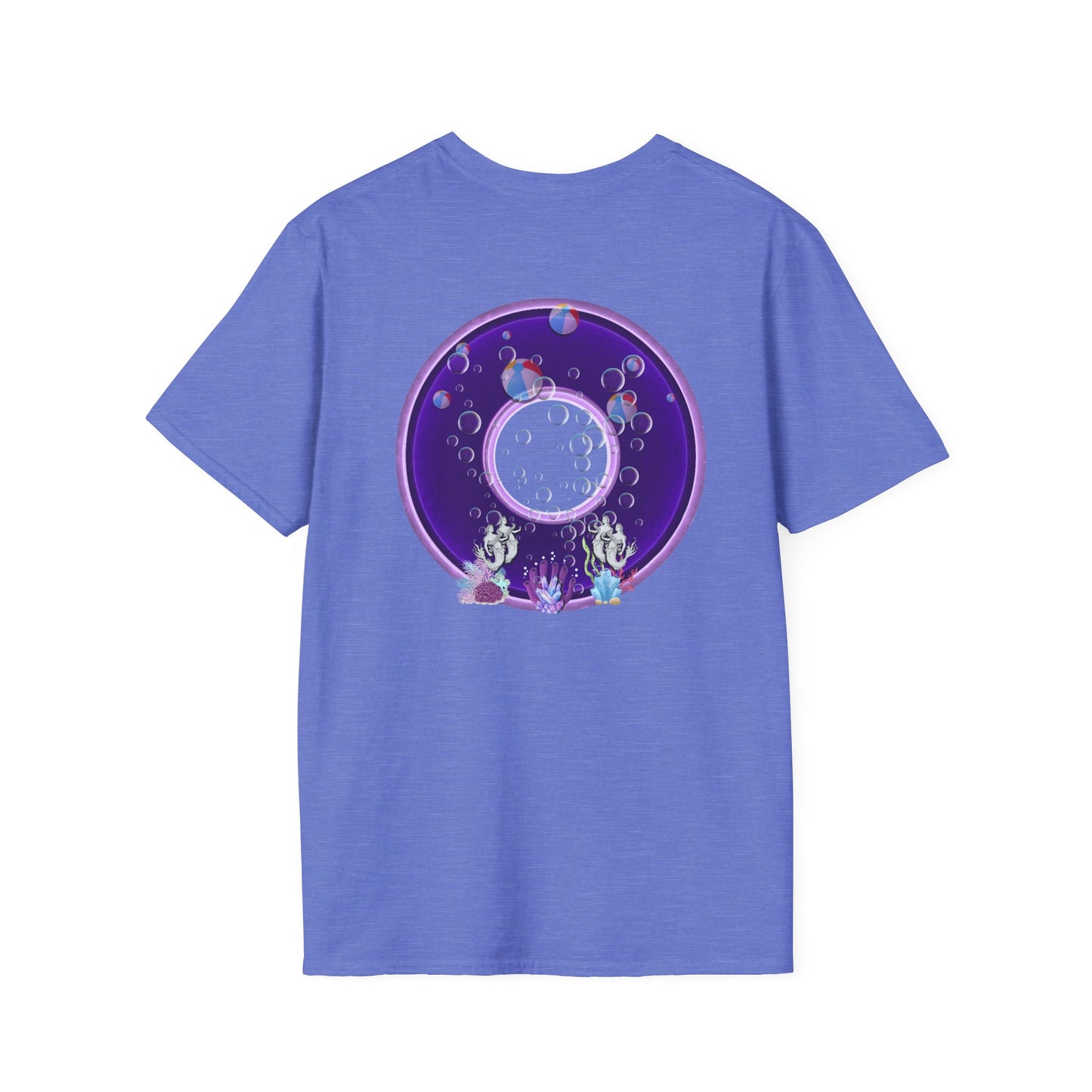 Classic Donut Tee - Unisex Soft-Style - "Sure That Sirens Made This Donut For Me" - vivid dark purple/light purple donut