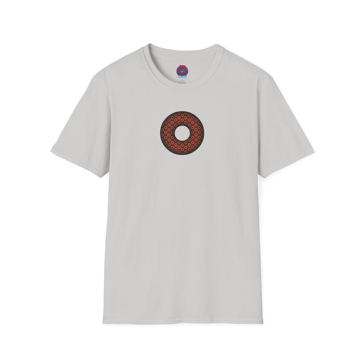 Plain Donuts/Unisex Soft-Style - "Plain Paradoxical Grided Donuts" - orange/burgundy donuts