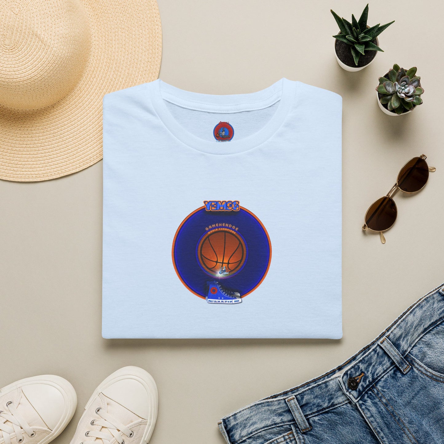 Classic Donut Tee - Unisex Soft-Style - "Diedrich Knickerbocker's Donut" - vivid blue/orange donut - variant 1