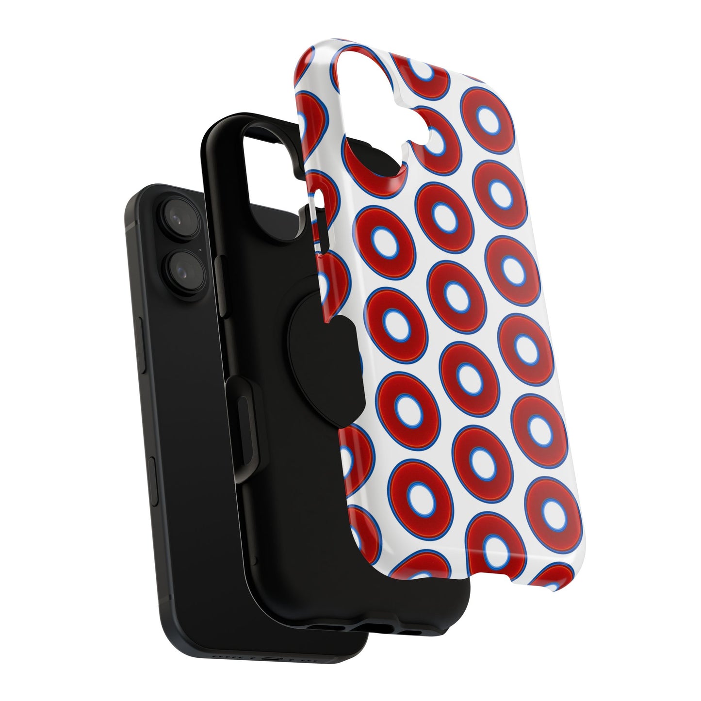 Impact-Resistant Lumpy Donut Case - red vivid donut print w/white background