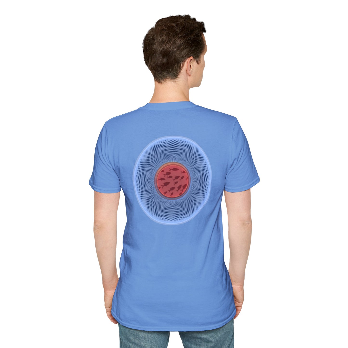 Classic Donut Tee - Unisex Soft-Style - "Swimming By" - variant 2 - blue phatty donut - series 1.0
