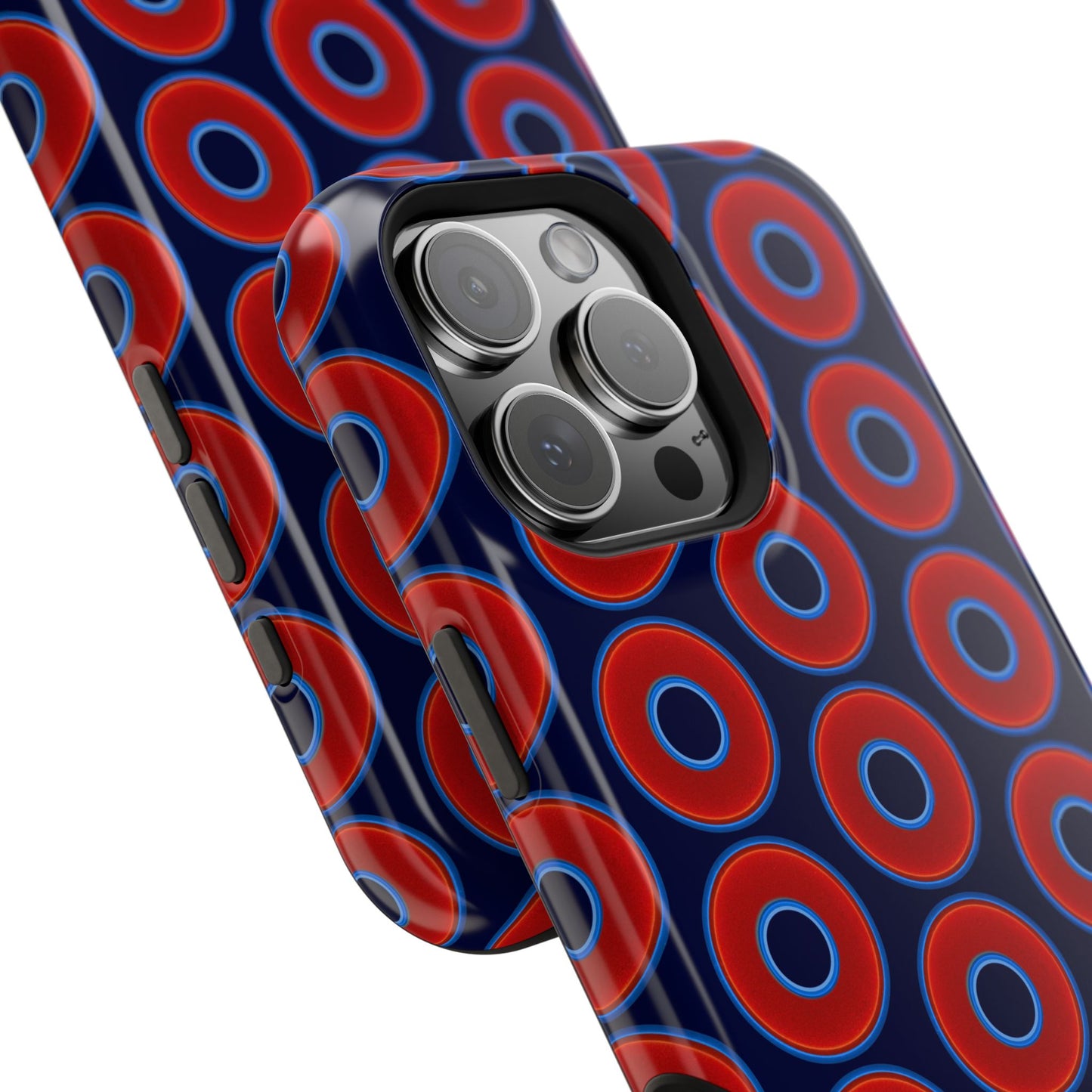 Copy of Magnetic Tough Donut Case - red vivid donut print w/midnight blue background