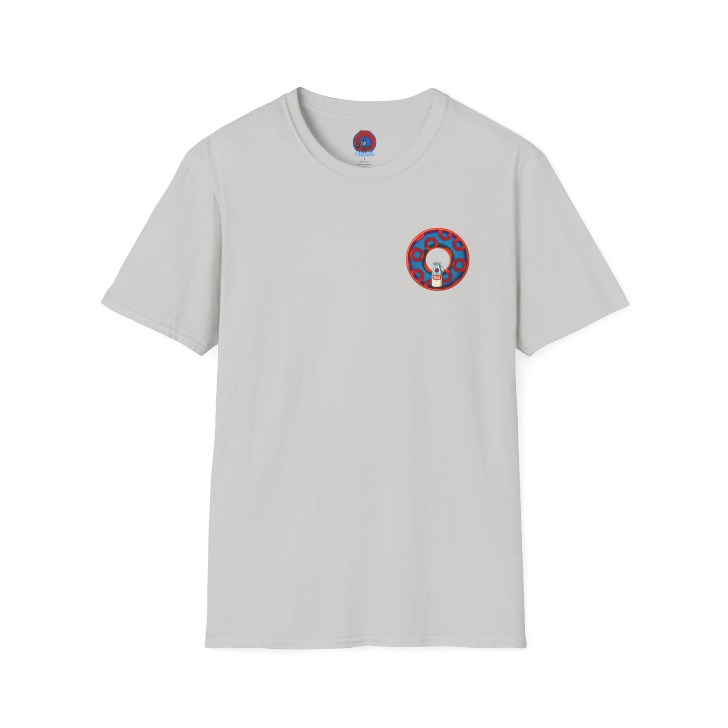 Classic Donut Tee - Unisex Soft-Style - "Wooked Cream - YEMSG Donut " - blue/red rustic paradox donut - variant 1