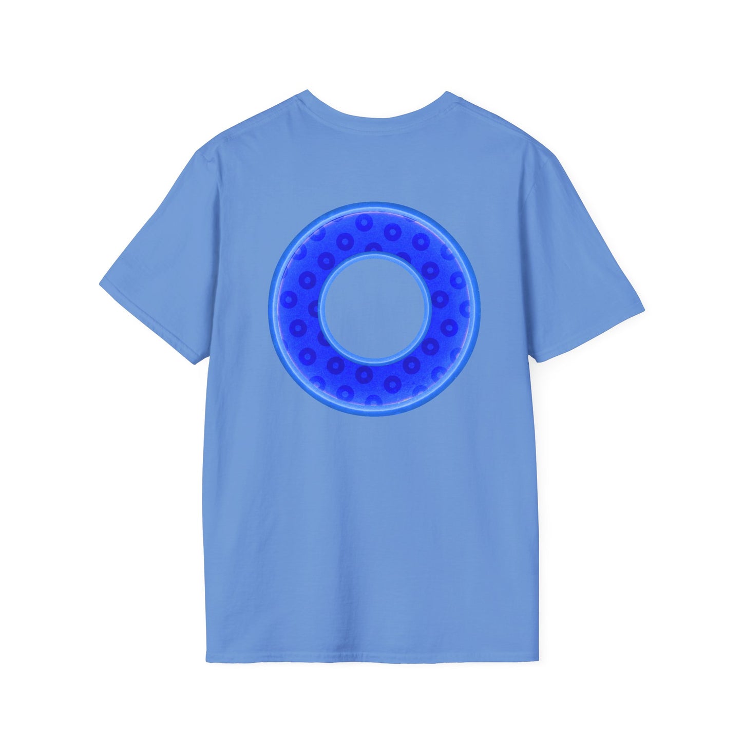 Plain Donuts/Unisex Soft-Style - "Plain Wide Mouthed Paradoxical Donuts" - bright blue/light blue blue donuts