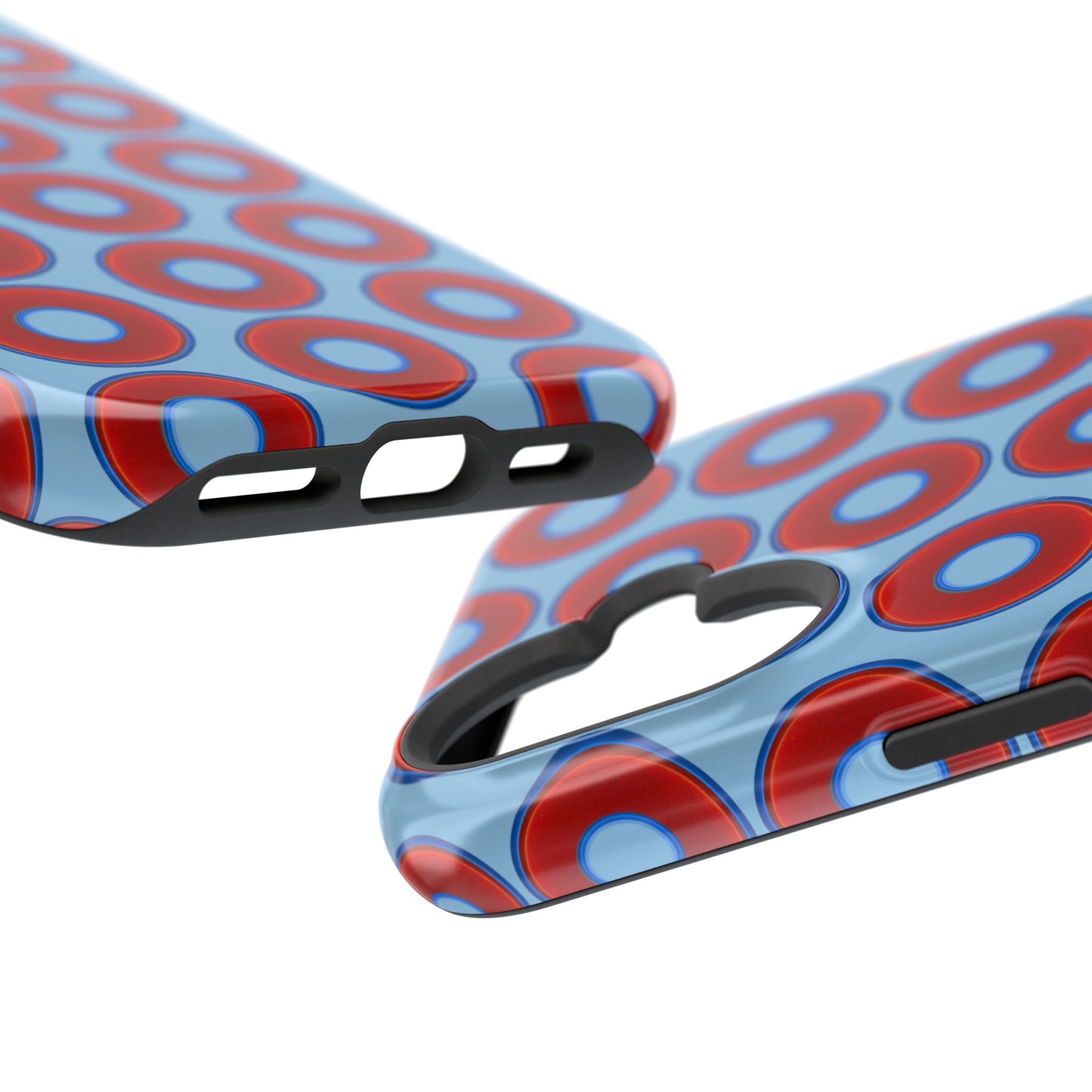 Magnetic Tough Donut Case - red vivid donut print w/sky blue background