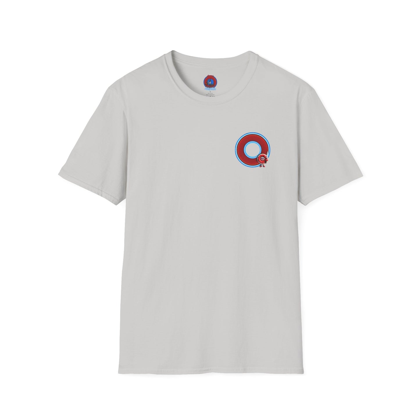 Classic Donut Tee - Unisex Soft-Style - "My Friend the Donut " - series 1.0  - variant 1 - red/blue donut