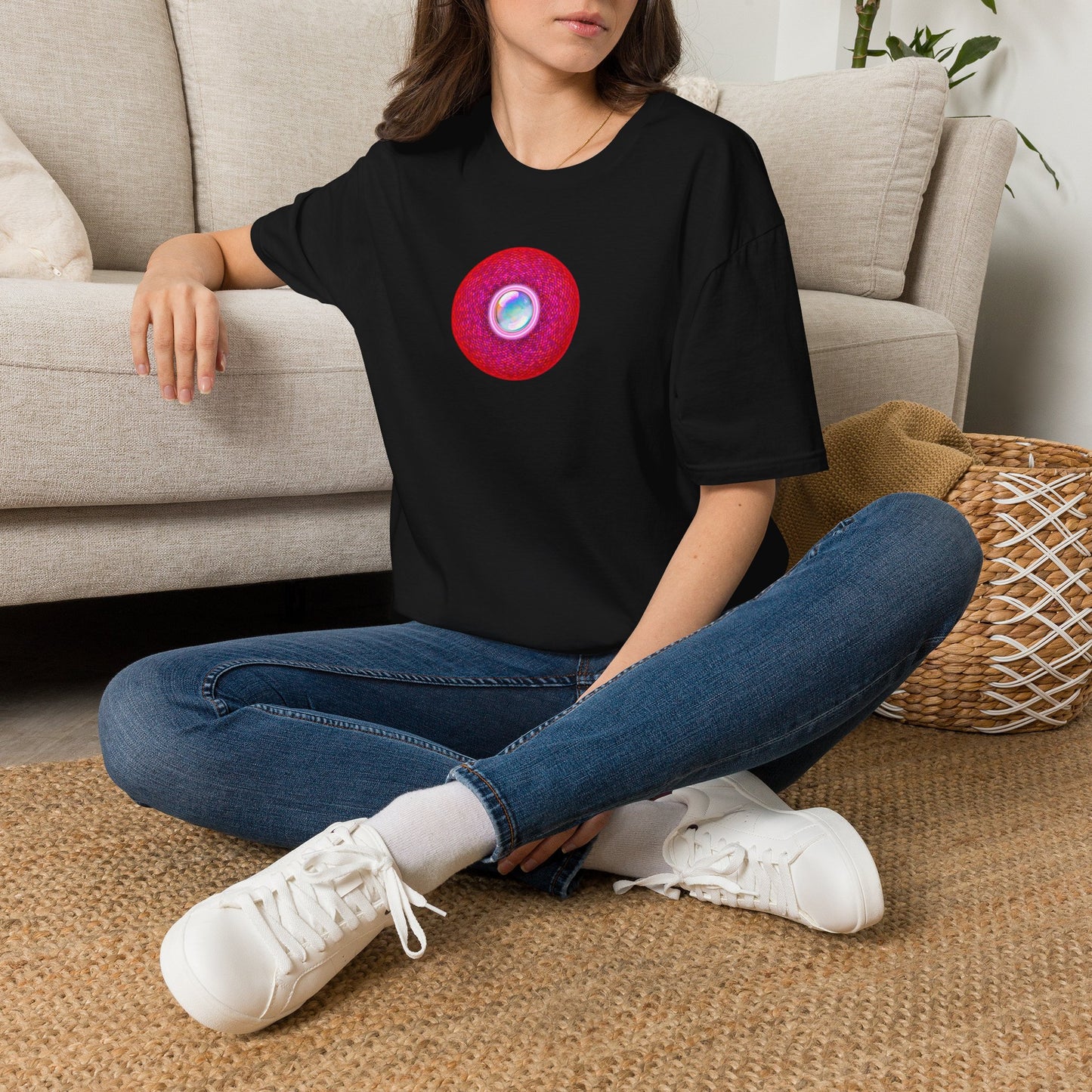 Classic Donut Tee - Unisex Soft-Style - "The Crystal Ballers Donut' - magenta pixilated donut