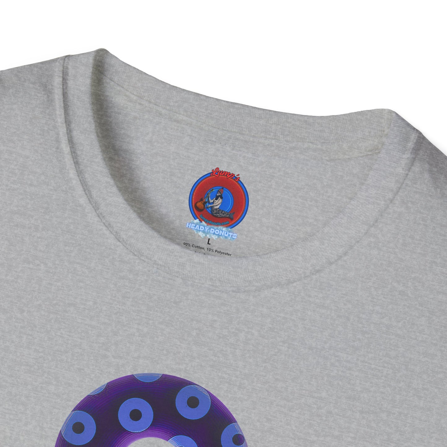 Plain Donuts/Unisex Soft-Style - "Plain Blimpy Paradoxical Donuts" - dark purple/Carolina blue donuts