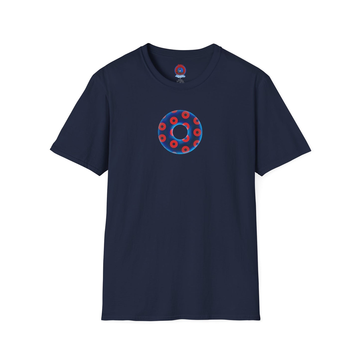 Plain Donuts/Unisex Soft-Style - "Plain Blimpy Paradoxical Donuts" - royal blue/bright red donuts