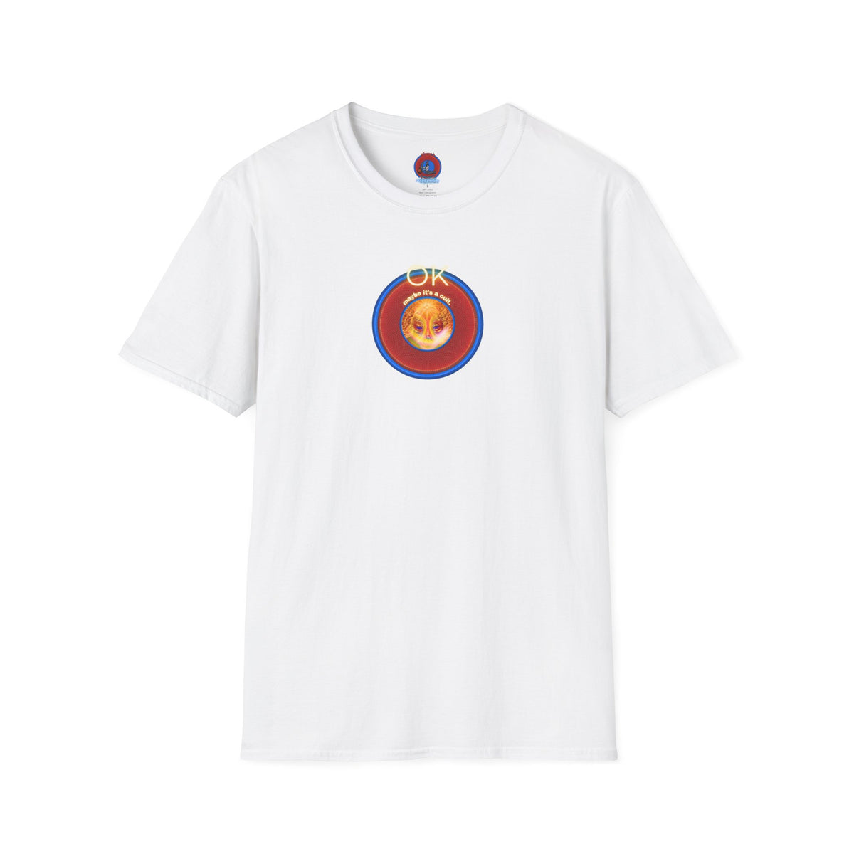 Classic Donut Tee - Unisex Soft-Style - "Donuts: Conjurers of Awesome" - series 1.0  - variant 3 - w/"okay" - red donut