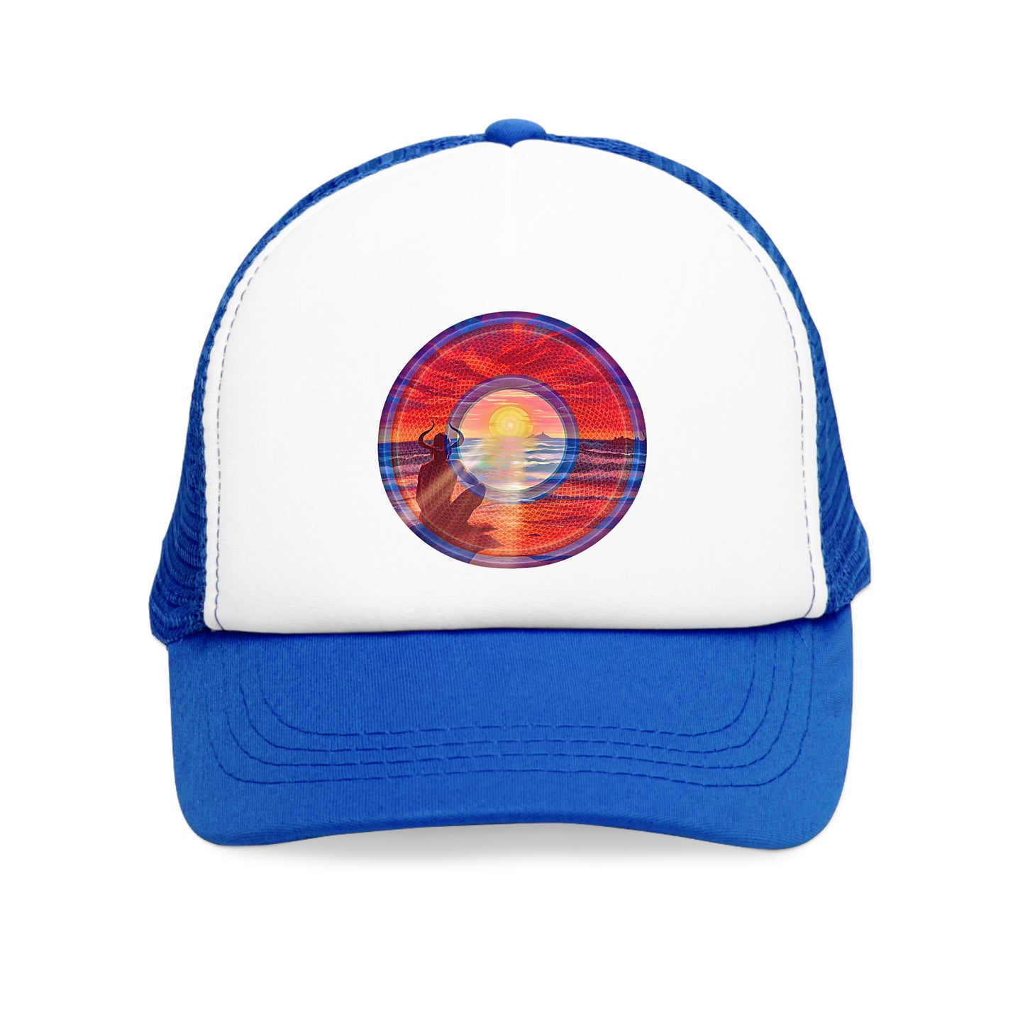 Lumpy Trucker Hat - "The Squirming Donut" - red donut