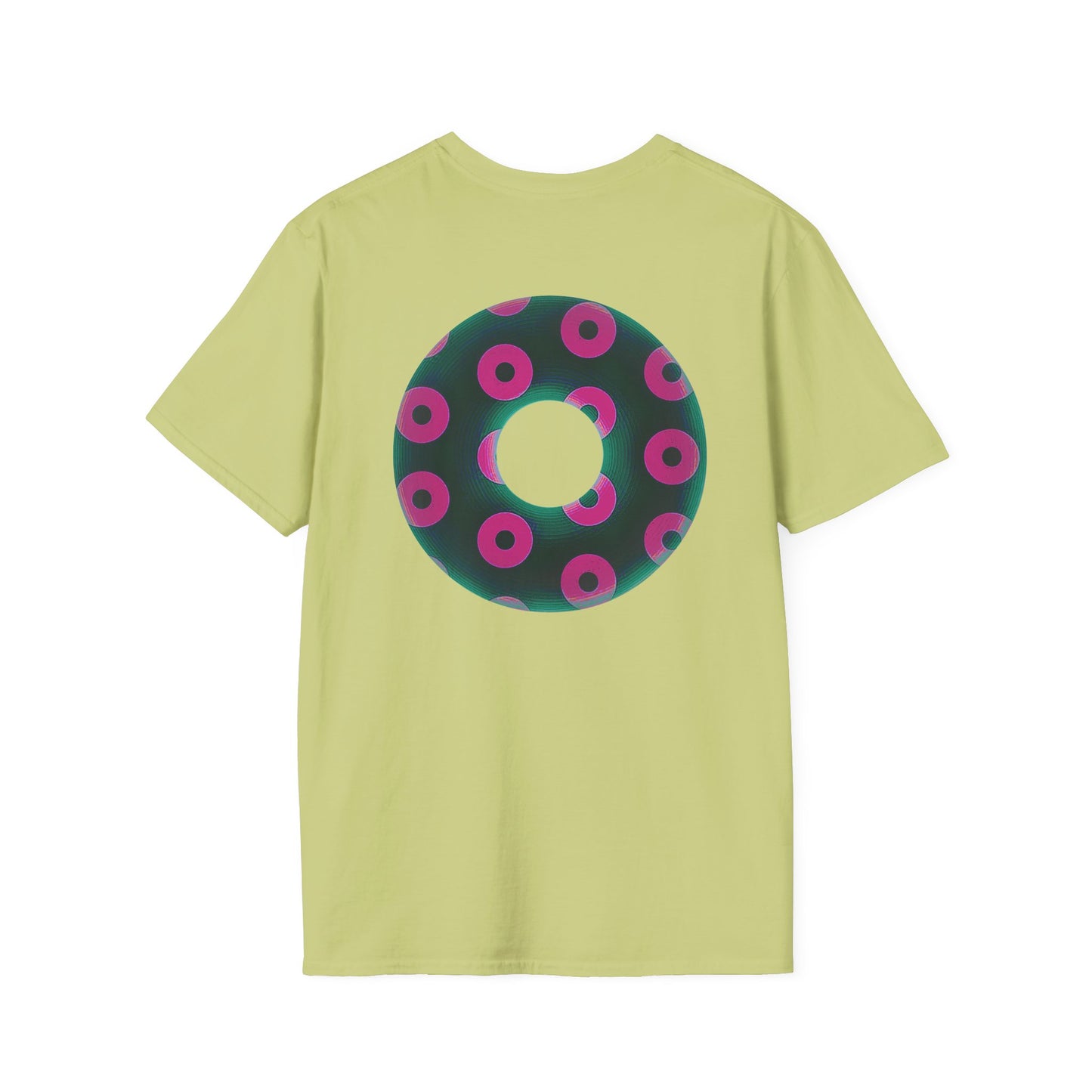 Plain Donuts/Unisex Soft-Style - "Plain Blimpy Paradoxical Donuts" - dark green/magenta donuts
