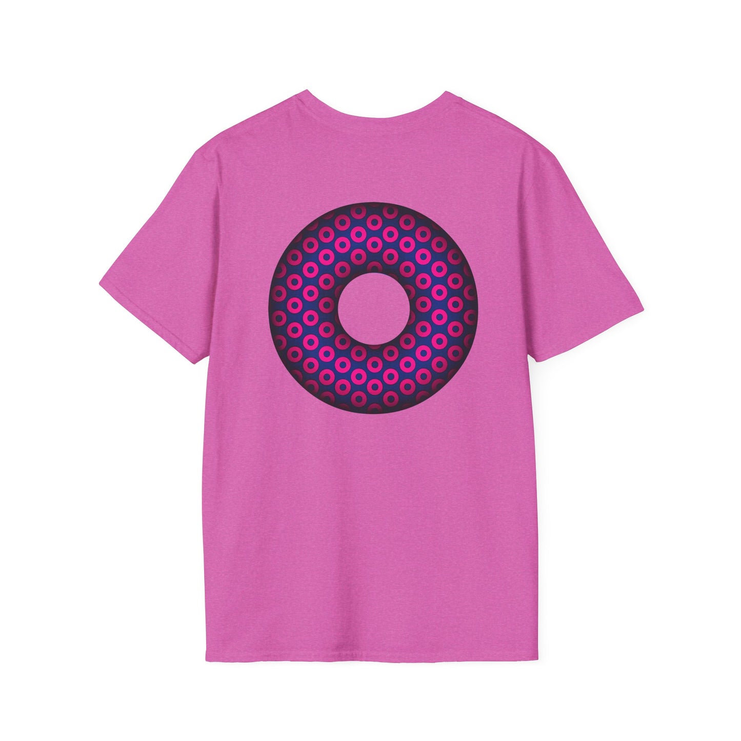 Plain Donuts/Unisex Soft-Style - "Plain Paradoxical Grided Donuts" - light magenta/dark blue donuts
