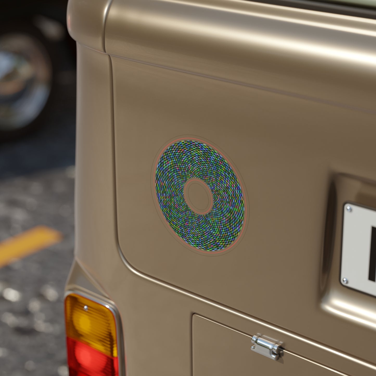 Donut Bumper/Outdoor Sticker - "The Pixilated Donut " - variant 2 - blue donut - [Die-Cut] 6"x 6"