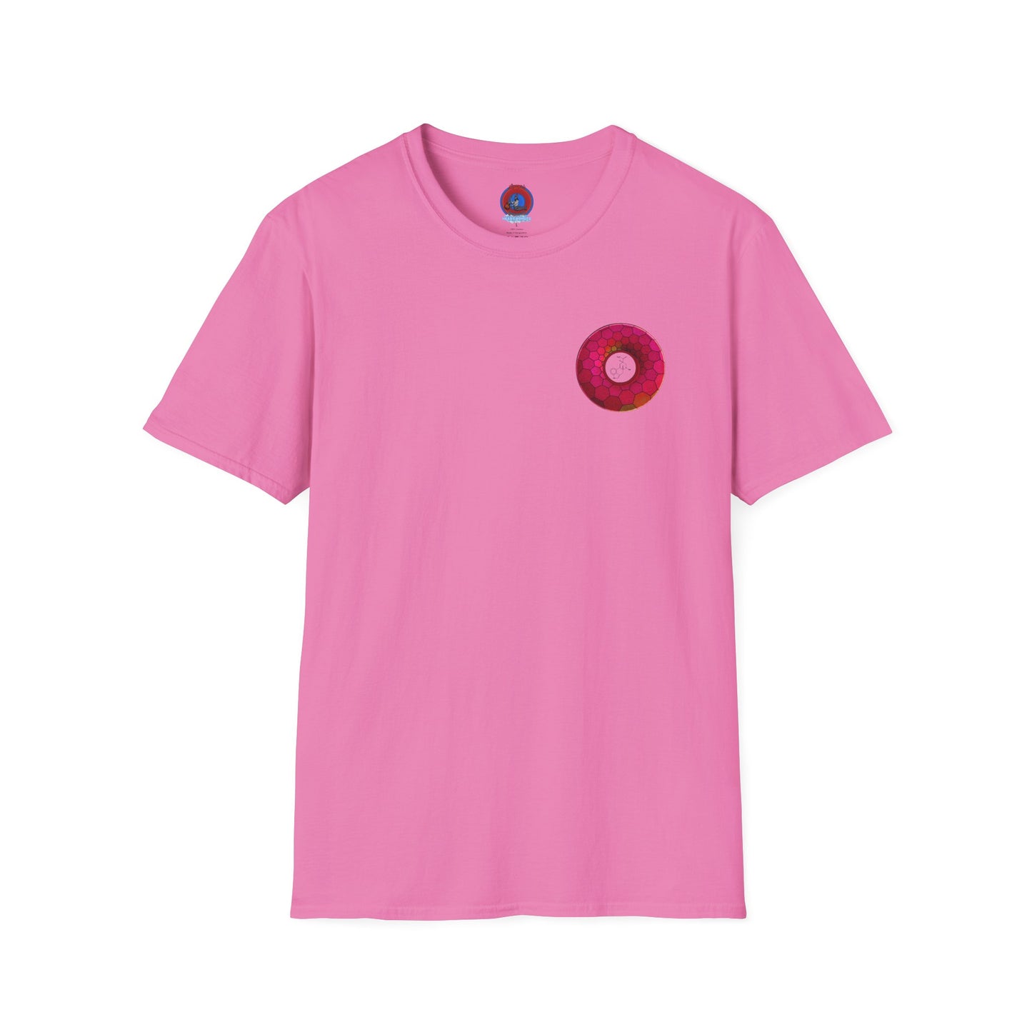 Classic Donut Tee - Unisex Soft-Style - "Dr. Albert Hofmann's Favorite Donut" - series 1.0  - variant 2 - magenta hexadonut