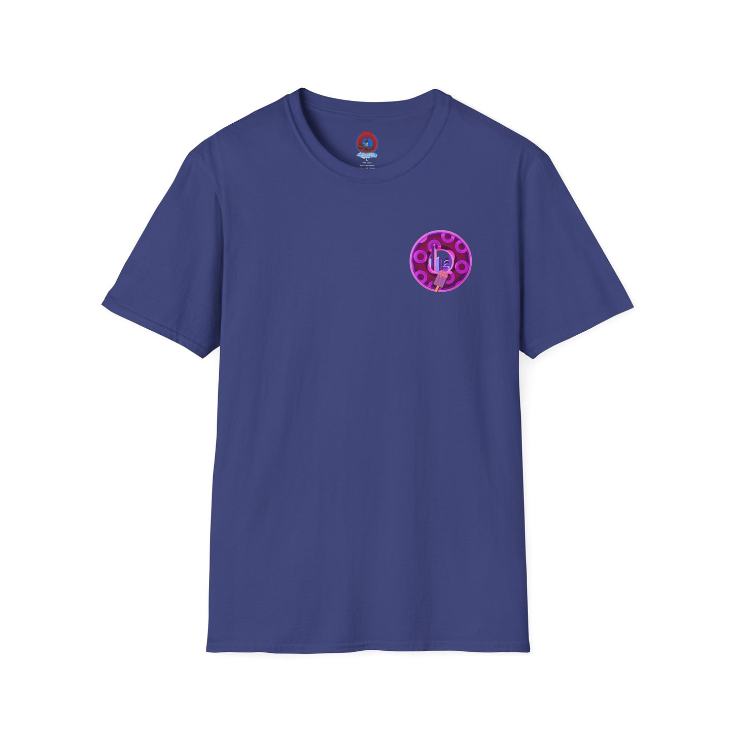 Classic Donut Tee - Unisex Soft-Style - "It's Ice Cream Popsicles - YEMSG Donut" - purple/magenta paradox donut - variant 2