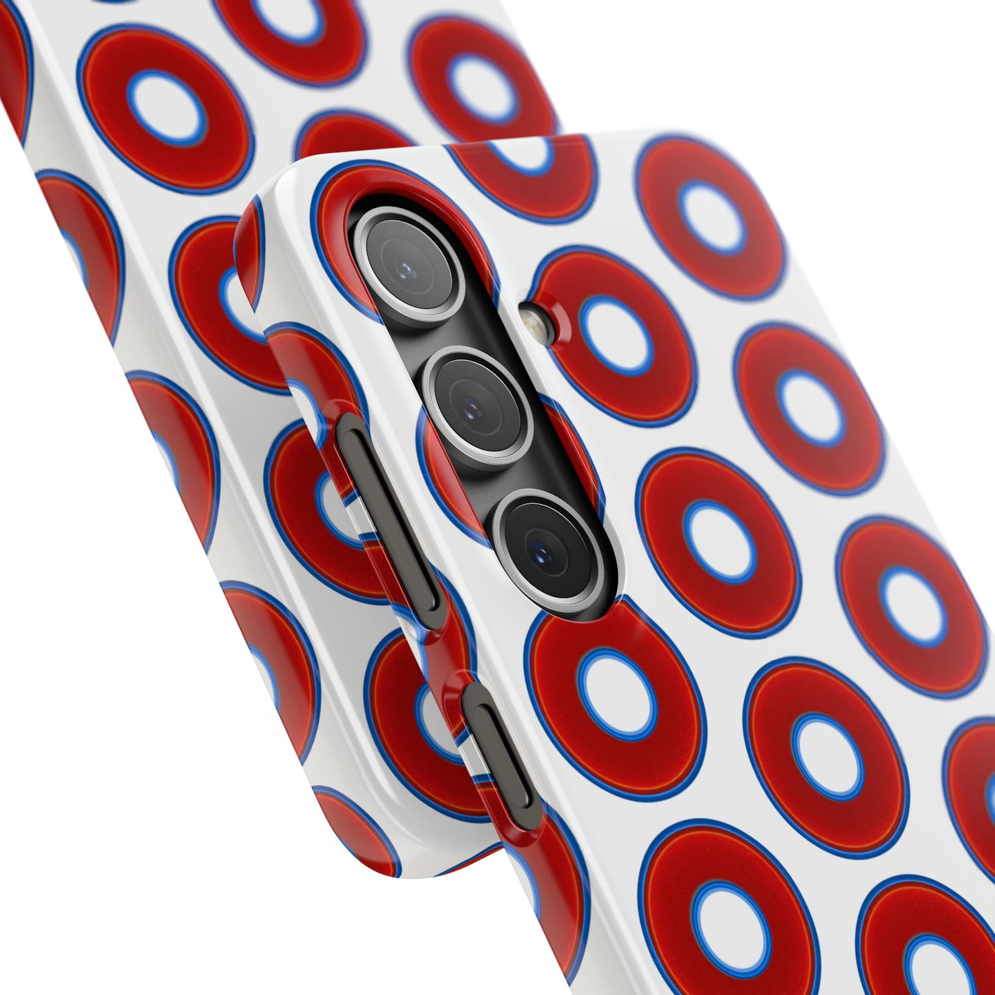 Lumpy Donut Snap Case - red vivid donut print w/white background