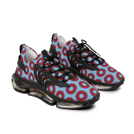 Donut Kicks - red vivid donut print w/sky blue background