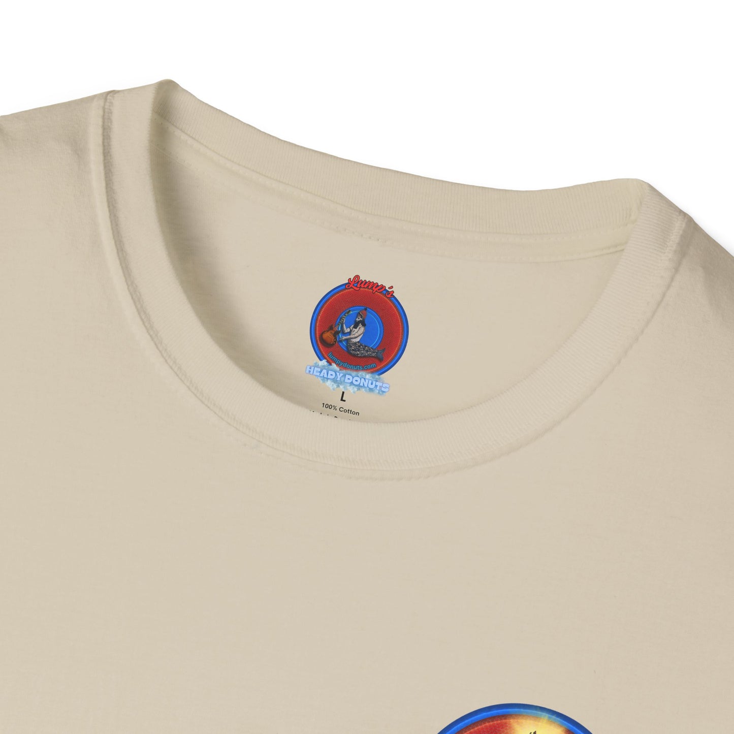 Classic Donut Tee - Unisex Soft-Style - "It's Always Phishmas in Philly" - rustic red/blue donut