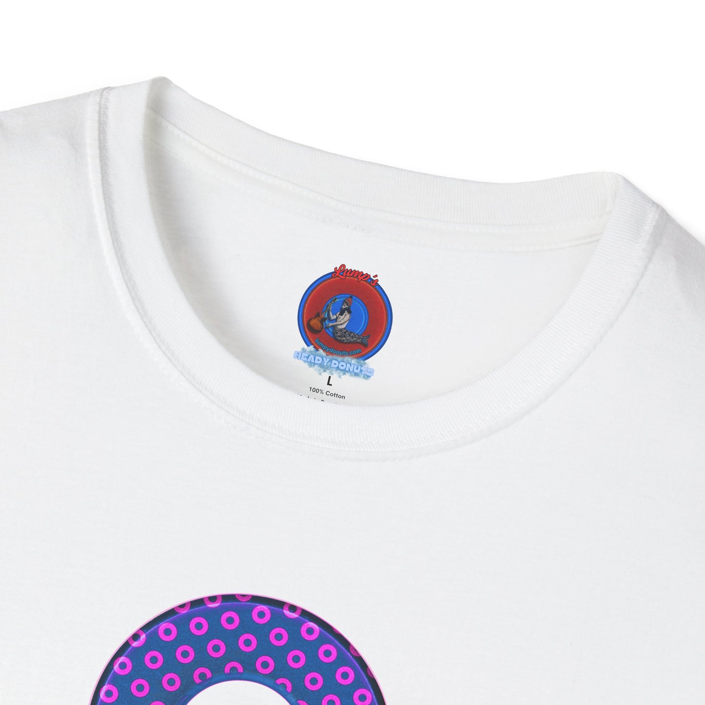 Plain Donuts/Unisex Soft-Style - "Plain Electric Paradoxical Donuts" - pink/dark blue donuts