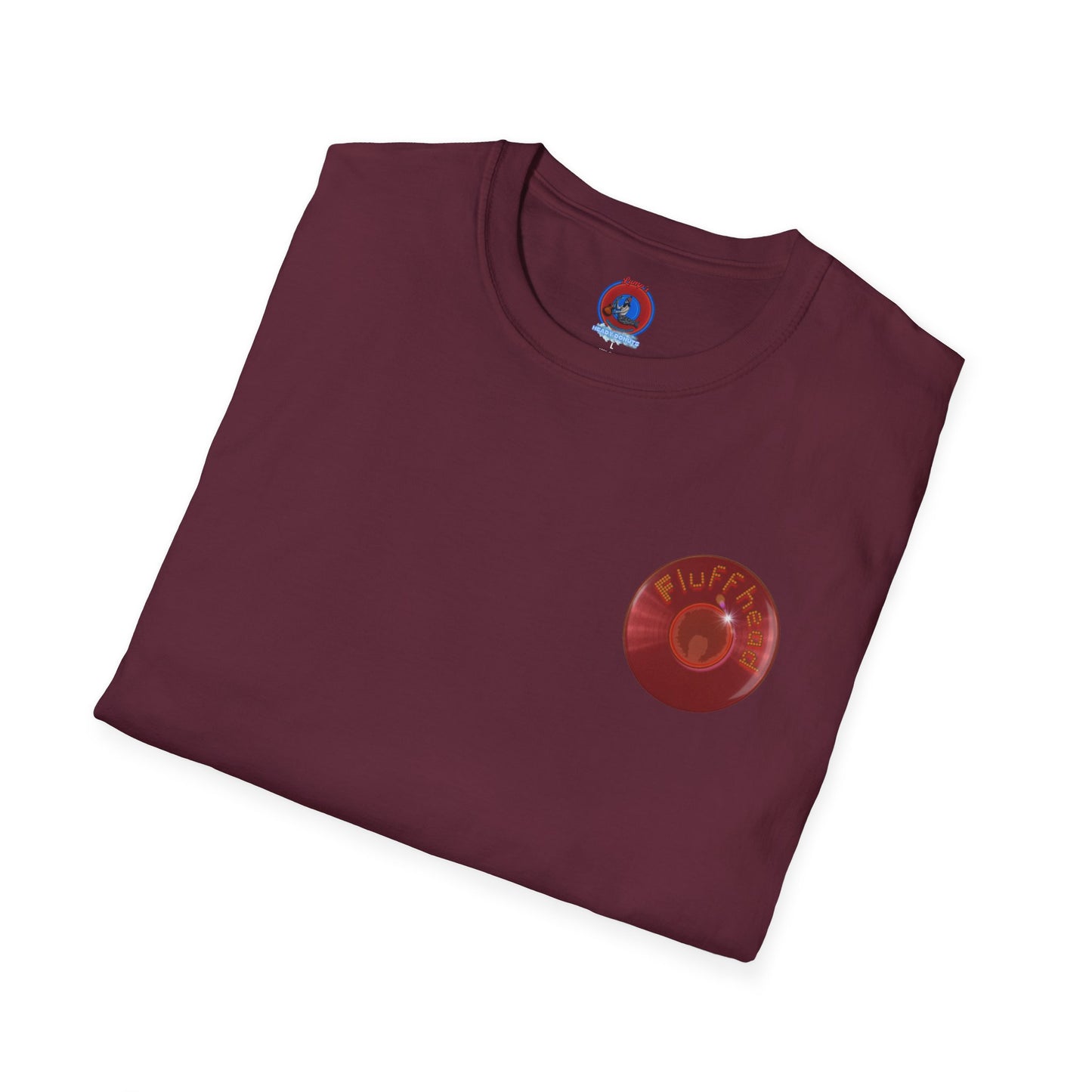 Classic Donut Tee - Unisex Soft-Style - "The Fluffernutter Donut" - series 1.0 - dark red donut