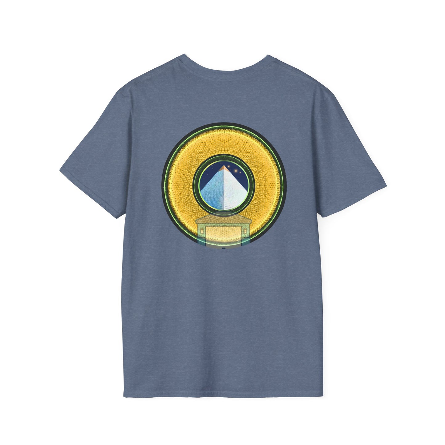 Classic Donut Tee - Unisex Soft-Style - "Limestone Donuts so Large" - variant 4 - golden donut w/garage