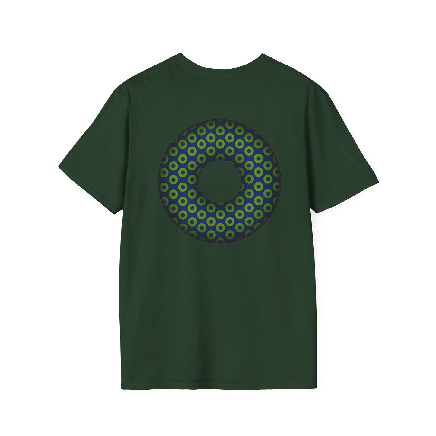 Plain Donuts/Unisex Soft-Style - "Plain Paradoxical Grided Donuts" - lime/dark blue donuts