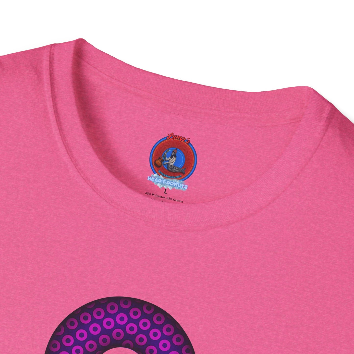 Plain Donuts/Unisex Soft-Style - "Plain Paradoxical Grided Donuts" - hot pink/purple donuts