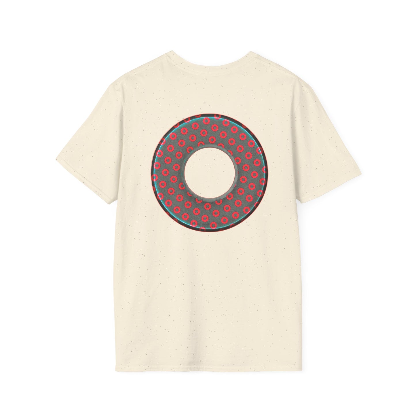 Plain Donuts/Unisex Soft-Style - "Plain Electric Paradoxical Donuts" - dark teal/red donuts