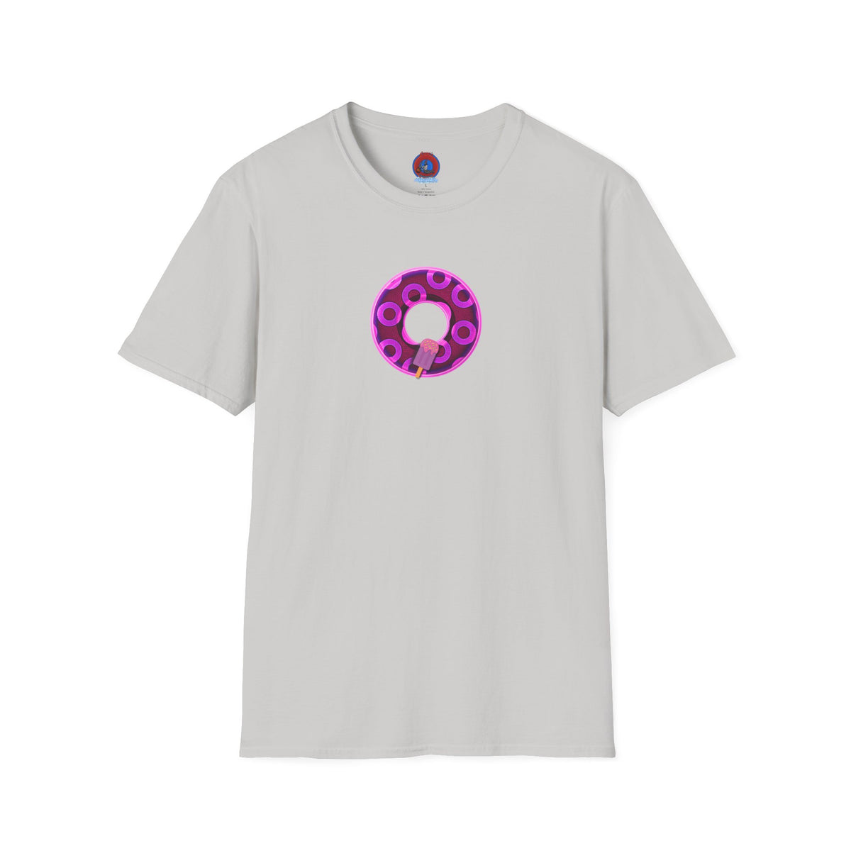 Classic Donut Tee - Unisex Soft-Style - "It's Ice Cream Popsicles - YEMSG Donut" - purple/magenta paradox donut - variant 1