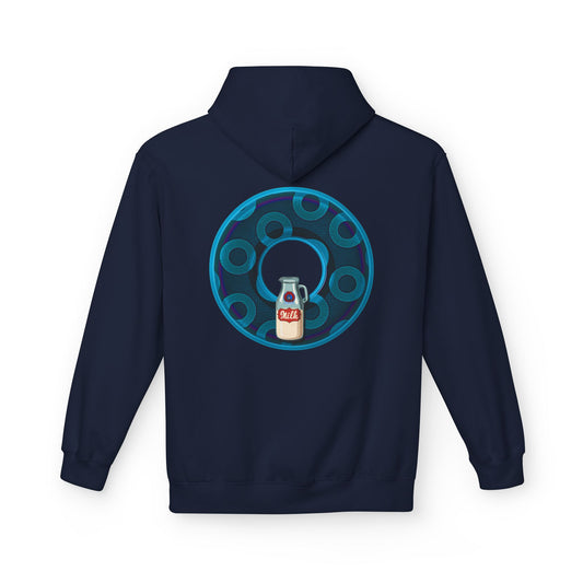 Fleece Harry Hoodies [Midweight Soft-style] - "Wooked Cream Dairy - YEMSG Donut" - blue/blue rustic paradox donut - variant 7