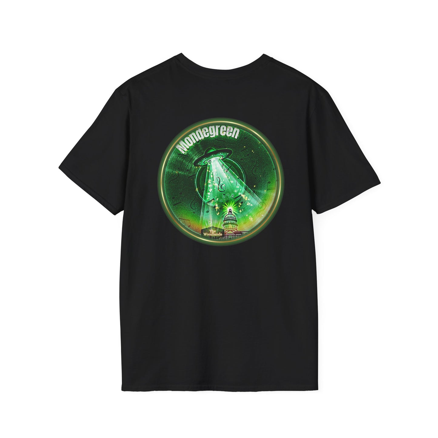 Classic Donut Tee - Unisex Soft-Style - "Close Encounters of the Delaware kind - Mondegreen Donut"  " variant 2 - green donut