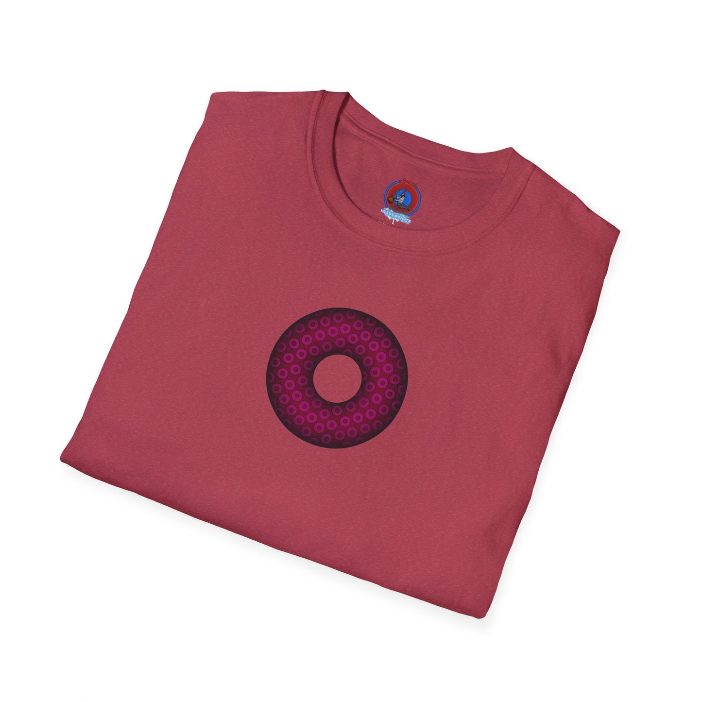 Plain Donuts/Unisex Soft-Style - "Plain Paradoxical Grided Donuts" - dark magenta/burgundy donuts