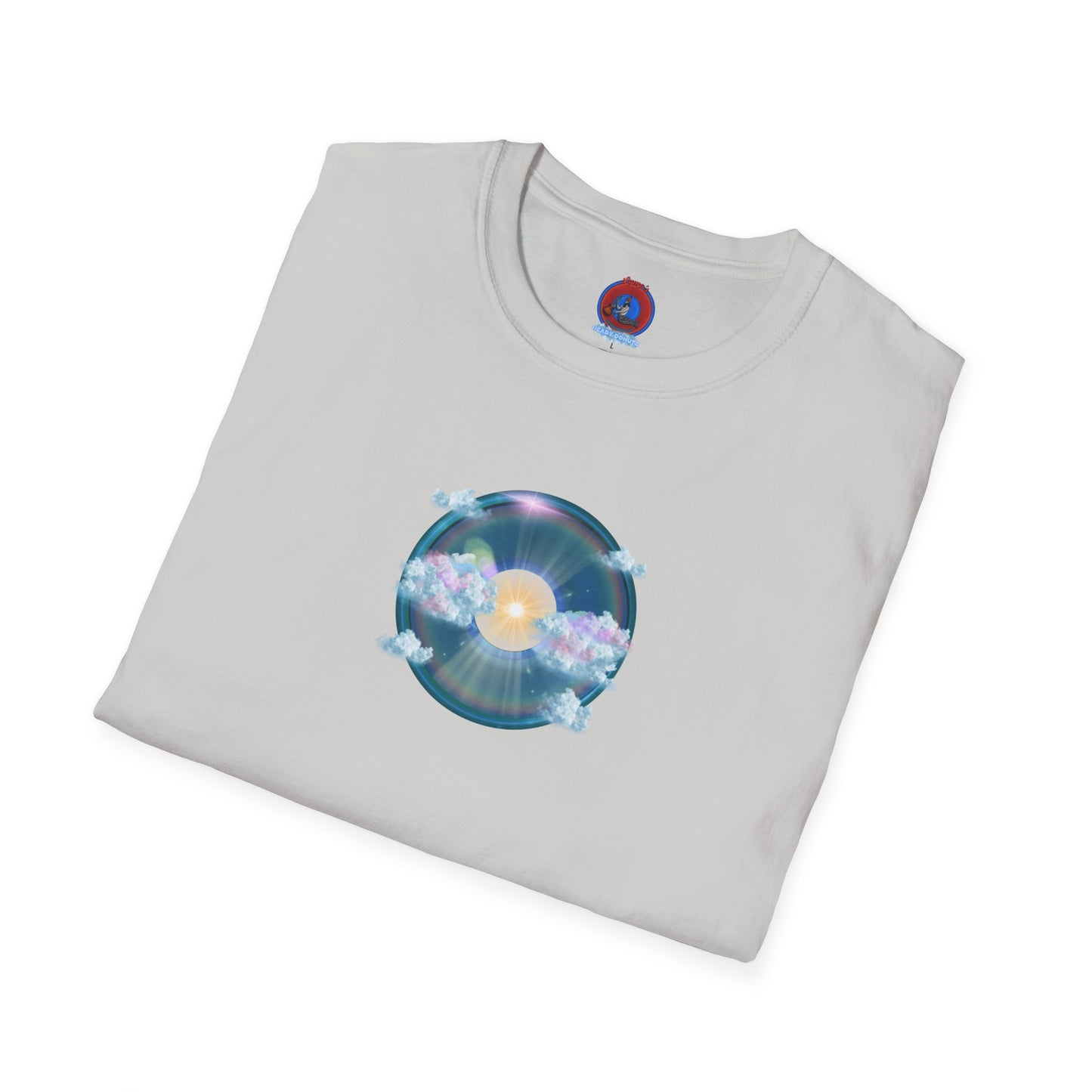 Classic Donut Tee - Unisex Soft-Style - "The Divided Donut" - vivid blue sky donut