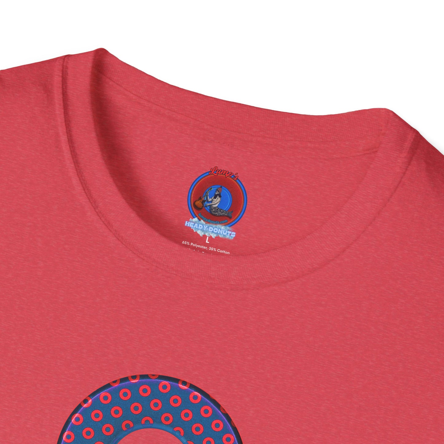 Plain Donuts/Unisex Soft-Style - "Plain Electric Paradoxical Donuts" - dark blue/red donuts