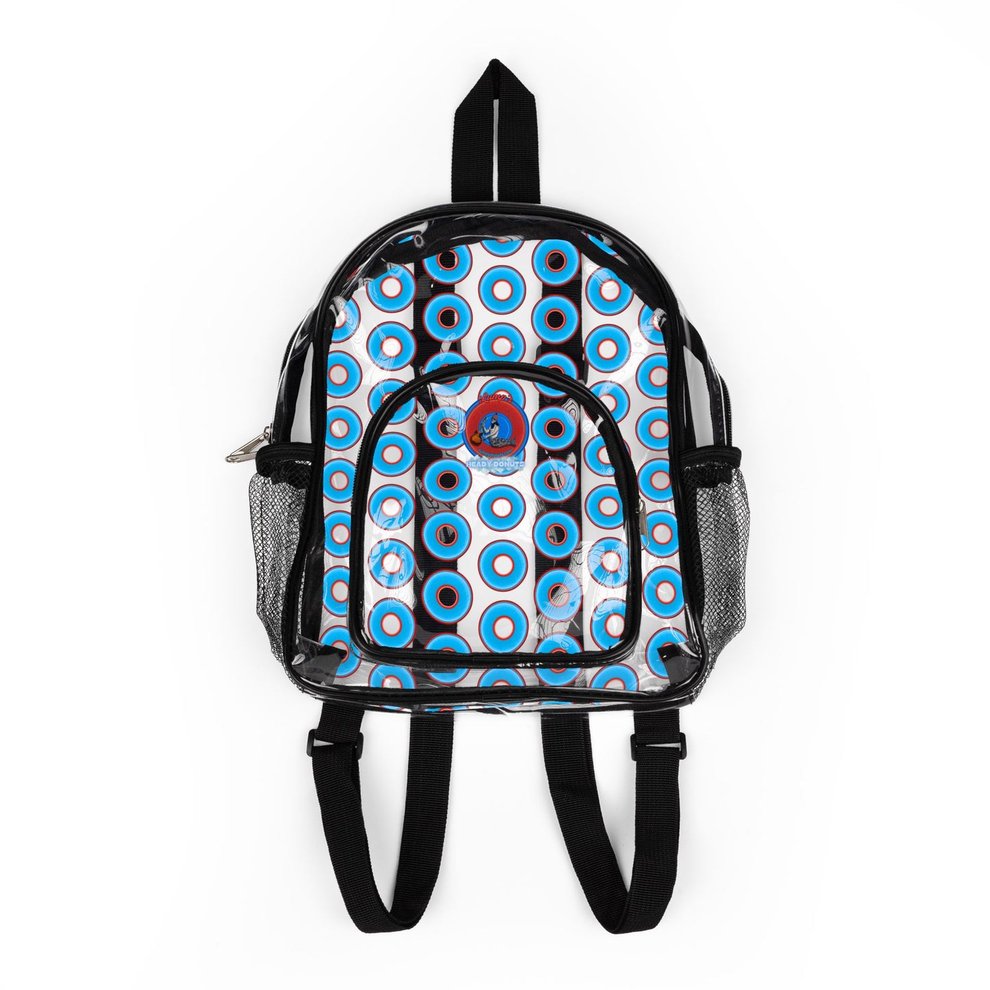 Lumpy Clear Pack/Concert Buddy - Plain Vivid Donut Print - light blue/red