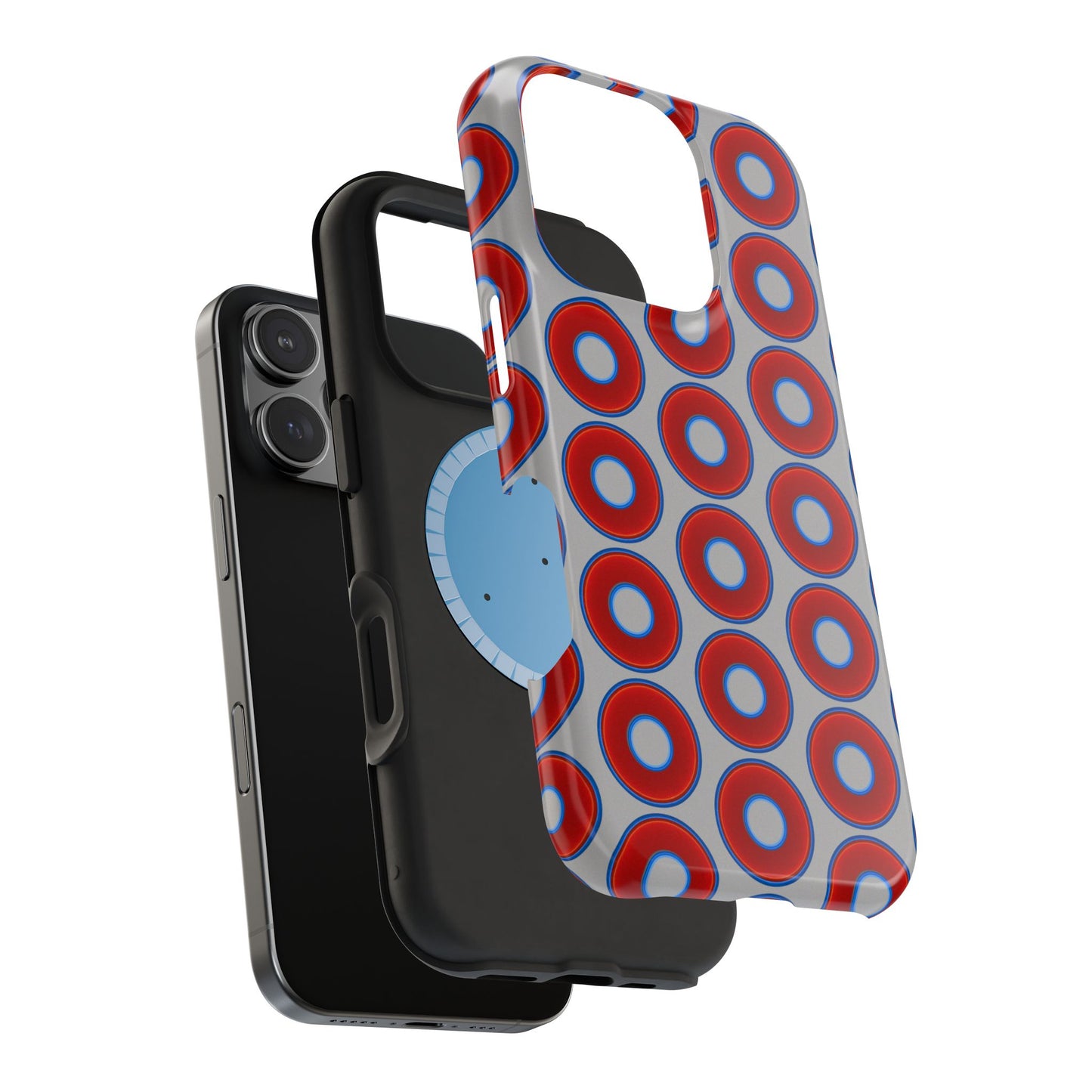 Magnetic Tough Donut Case - red vivid donut print w/light gray background