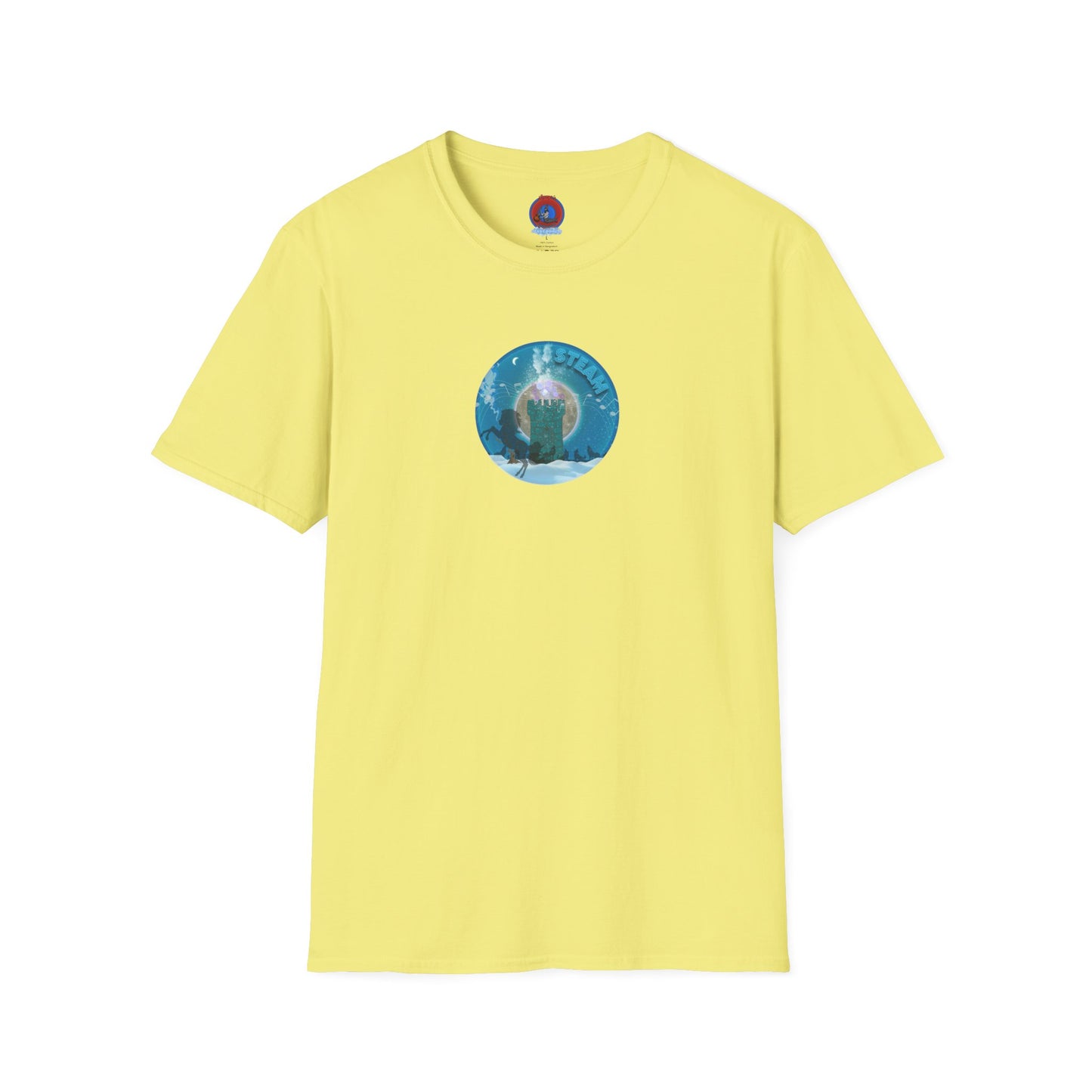 Classic Donut Tee - Unisex Soft-Style - "Steaming Fresh Donuts" - series 1.0 - vivid blue donut